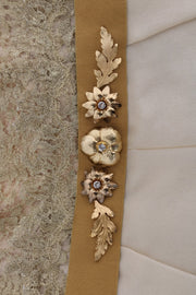 Dolce & Gabbana Gold Silk Crystal Embellished Dress