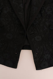 Dolce & Gabbana Black Brocade Blazer Jacket