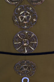 Dolce & Gabbana Yellow Crystal Cross Vest Jacket