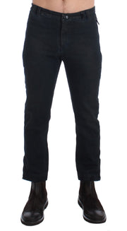 Costume National Blue Cotton Slim Pants Denim Jeans
