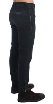 Costume National Blue Cotton Slim Pants Denim Jeans