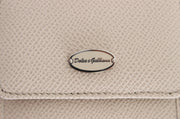 Dolce & Gabbana White Dauphine Leather Case Wallet