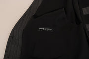 Dolce & Gabbana Gray Wool Patterned Slim Vest