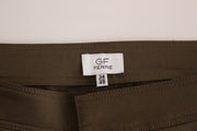 GF Ferre Green Cotton Stretch Comfort Fit Pants