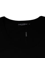 Dolce & Gabbana Black Cotton Round Neck Sleeveless T-shirt