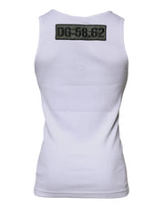 Dolce & Gabbana White Cotton Round Neck Sleeveless T-shirt