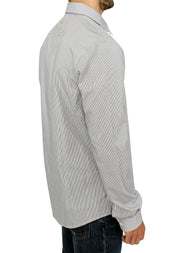 GF Ferre Gray Striped Cotton Casual Shirt