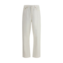 Agolde White Cotton Relaxed Fit Jeans