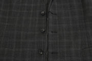 Dolce & Gabbana Gray Wool STAFF Checkered Stretch Vest