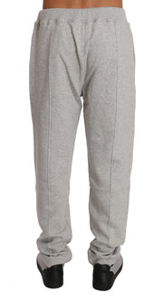 Billionaire Italian Couture Gray Cotton Sweater Pants Tracksuit