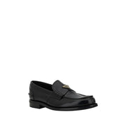 Prada Black Calf Leather Bos Taurus Slip-On Loafers