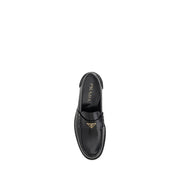 Prada Black Calf Leather Bos Taurus Slip-On Loafers