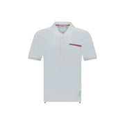 Thom Browne White Cotton Polo Shirt