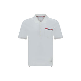 Thom Browne White Cotton Polo Shirt