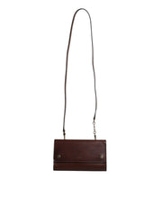 Dolce & Gabbana Brown Leather Logo Embossed Crossbody Bag