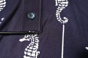 Dolce & Gabbana Dark Blue Sea Horse Collared Polo T-shirt