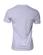 Dolce & Gabbana White Logo Print Cotton Crew Neck T-shirt