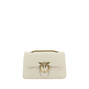 PINKO White Calf Leather Bos Taurus Shoulder Bag