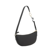 Ferragamo Black Calf Leather Bos Taurus Shoulder Bag
