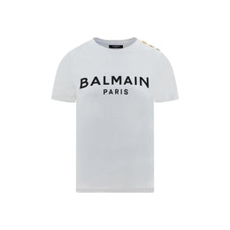 Balmain White Cotton T-Shirt