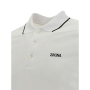 ZEGNA White Elastane Polo Shirt