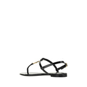 Saint Laurent Black Calf Leather Bos Taurus Flat Sandals