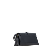 Ferragamo Black Calf Leather Bos Taurus Shoulder Bag