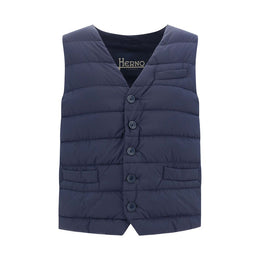 Herno Blue Polyamide Sleveless Jacket
