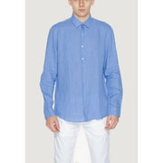 Calvin Klein Blue Linen Dress Shirt