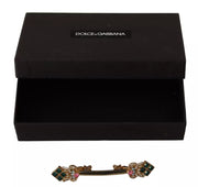 Dolce & Gabbana Gold Plated 925 Sterling Silver Crystal Collar Stop Brooch