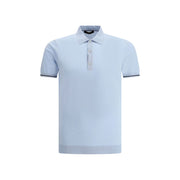 MooRER Light Blue Cotton Polo Shirt