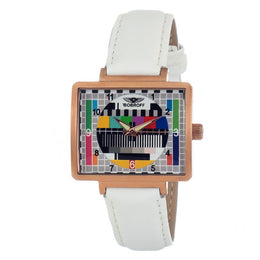 Bobroff White Leather Dress Watch