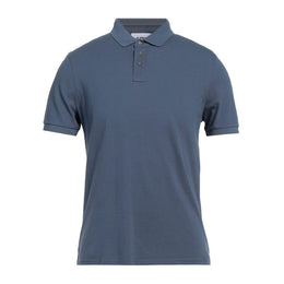 Alpha Studio Blue Cotton Polo Shirt