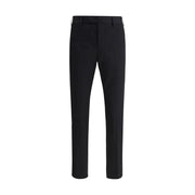 PT Torino Black Cotton Casual Pants