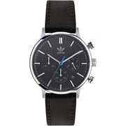 Adidas Black Leather Dress Watch