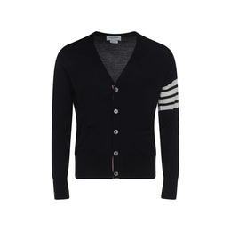 Thom Browne Blue Fleece Wool Cardigan
