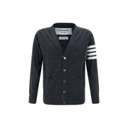Thom Browne Gray Fleece Wool Cardigan
