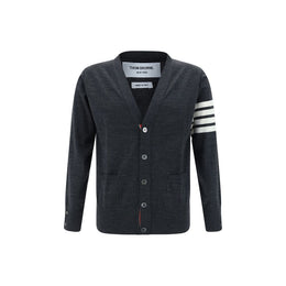 Thom Browne Gray Fleece Wool Cardigan