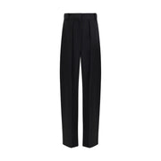 Khaite Black Viscose Casual Pants