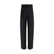 Khaite Black Viscose Casual Pants