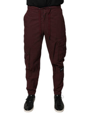 Dolce & Gabbana Bordeaux Cotton Cargo Jogger Sweatpants Pants
