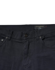 Dolce & Gabbana Black Logo Cotton Stretch Skinny Denim Jeans