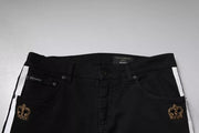 Dolce & Gabbana Black Crown White Lining Skinny Denim Jeans