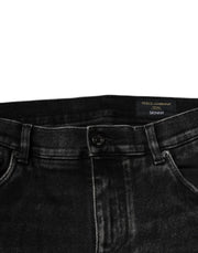 Dolce & Gabbana Black Cotton Stretch Skinny Men Denim Jeans