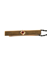 Dolce & Gabbana Gold Tone Brass Crystal Branded Tie Clip Bar