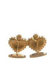 Dolce & Gabbana Gold 925 Sterling Silver DG Heart Cufflink