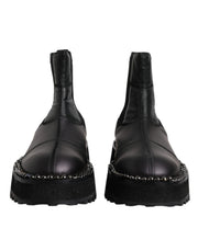 Dolce & Gabbana Black Chelsea Boots Leather Slip On Shoes