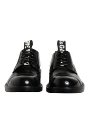 Dolce & Gabbana Black Patent Leather Derby Lace Up Formal Dress Shoes