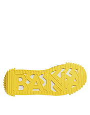 Dolce & Gabbana Black Yellow Low Top NS1 Sneakers Shoes