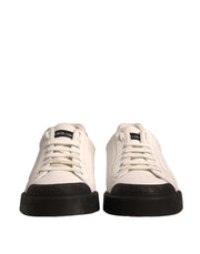 Dolce & Gabbana White Leather Logo Portofino Sneakers Shoes